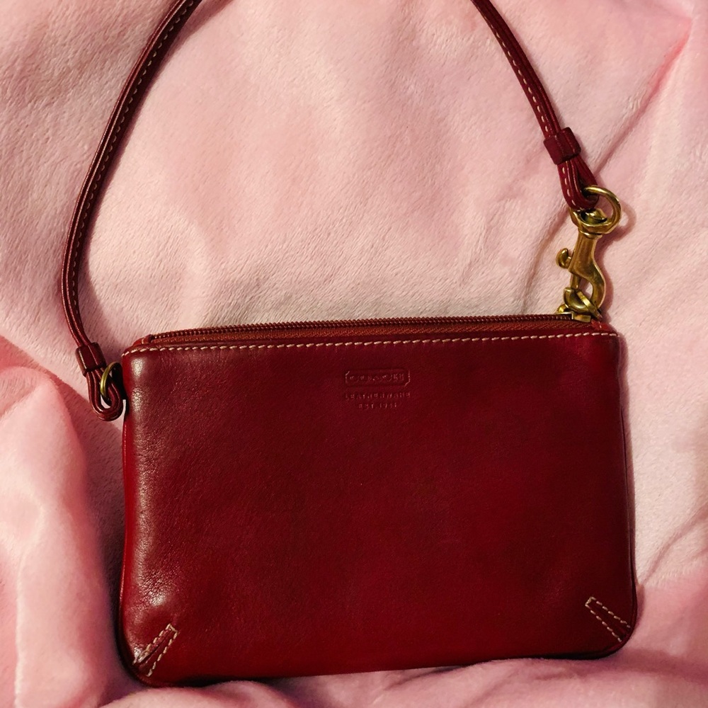 Small red Coach wristlet